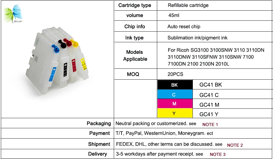 Дистрибьютор хотел многоразовые картриджи для принтера ricoh, с автосбросом чипов картридж для ricoh SG3110snw