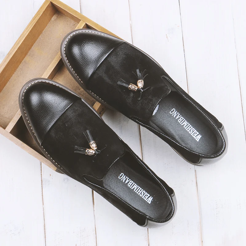 Pour Livraison Suede Chaussures Élastique Anticollision sur 01 Décontractées En Homme On Mocassins Cuir Slip Directe Chaude Bande Slip 2019 Conduite 02 5ARL34jqc