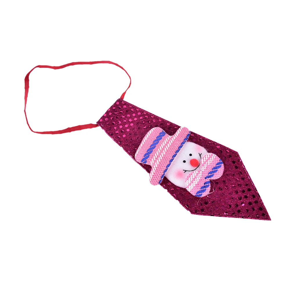 1 шт., Рождественский галстук с блестками, Санта-Клаус, снеговик, олень, медведь, Рождественское украшение для дома, Рождественские декоративные детские игрушки, украшения - Цвет: Snowman