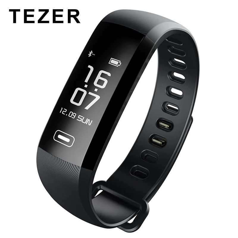 

TEZER Smart fitness bracelet waterproof High Quality Blood Pressure Heart Rate Monitor Social software Telephone notification