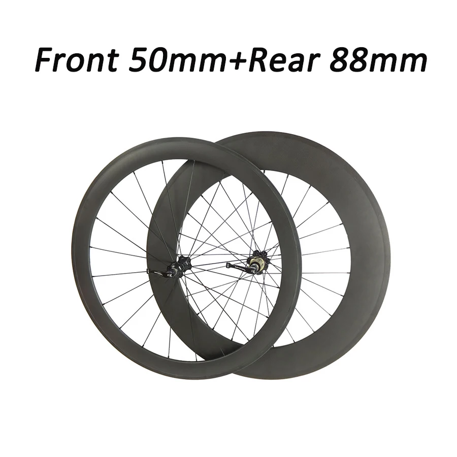 Best A271SB A271SB V Brake Standard Wheels 38 50 88mm Depth Carbon Cycling Wheels 23 mm Wdth Clincher 700c 3K Glossy Road Bike Wheels 4