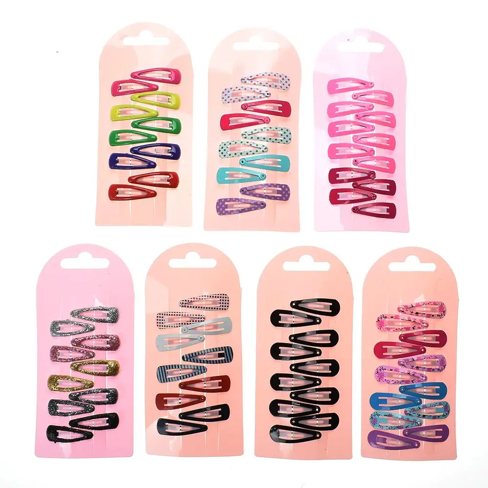 

10PCs /Set 3.5cm Kids Cute Candy Color Paint Hair Clips Girls Baking Paint Hairpin Barrette Multi Hair Accessaries Headwear