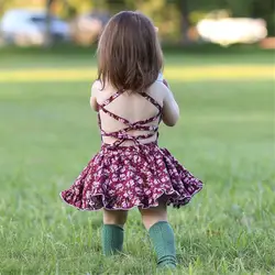 Суси & Рита Летнее цветочное платье для девочек 2019 Хлопковое платье принцессы Симпатичная одежда для маленьких девочек Повседневное