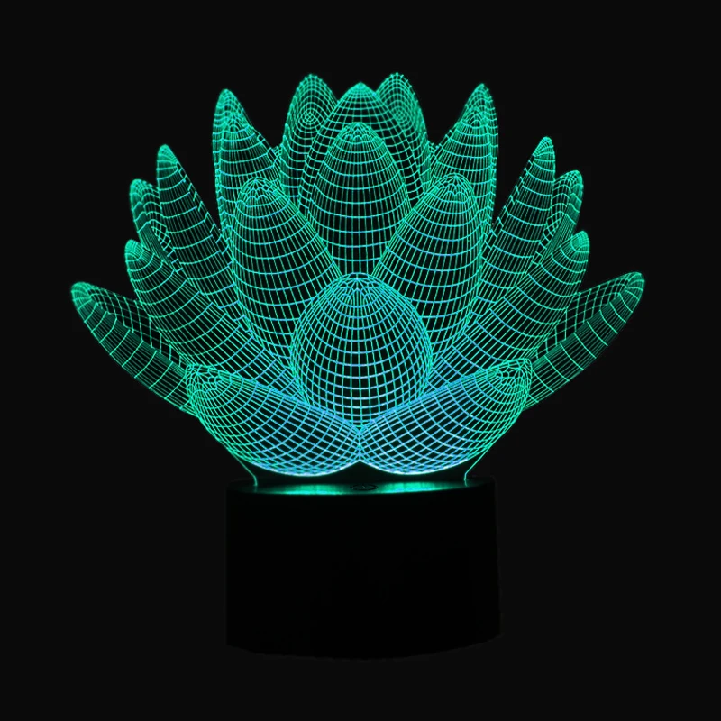 Настольная лампа Lotus 3D сенсорный выключатель 7 цветов|table lamp|lamp touchtable lamp touch |