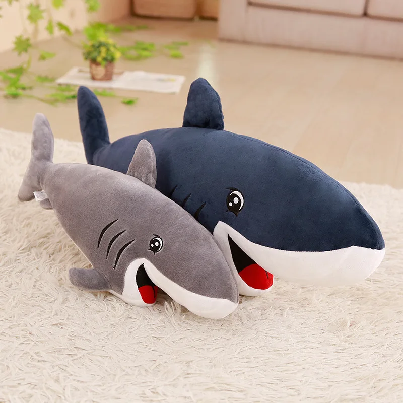 Cute 50-120cm Big Size Funny Kawaii Shark Plush Toy Soft Appease Cushion Doll For Children Girls Animal Reading Pillow Ba