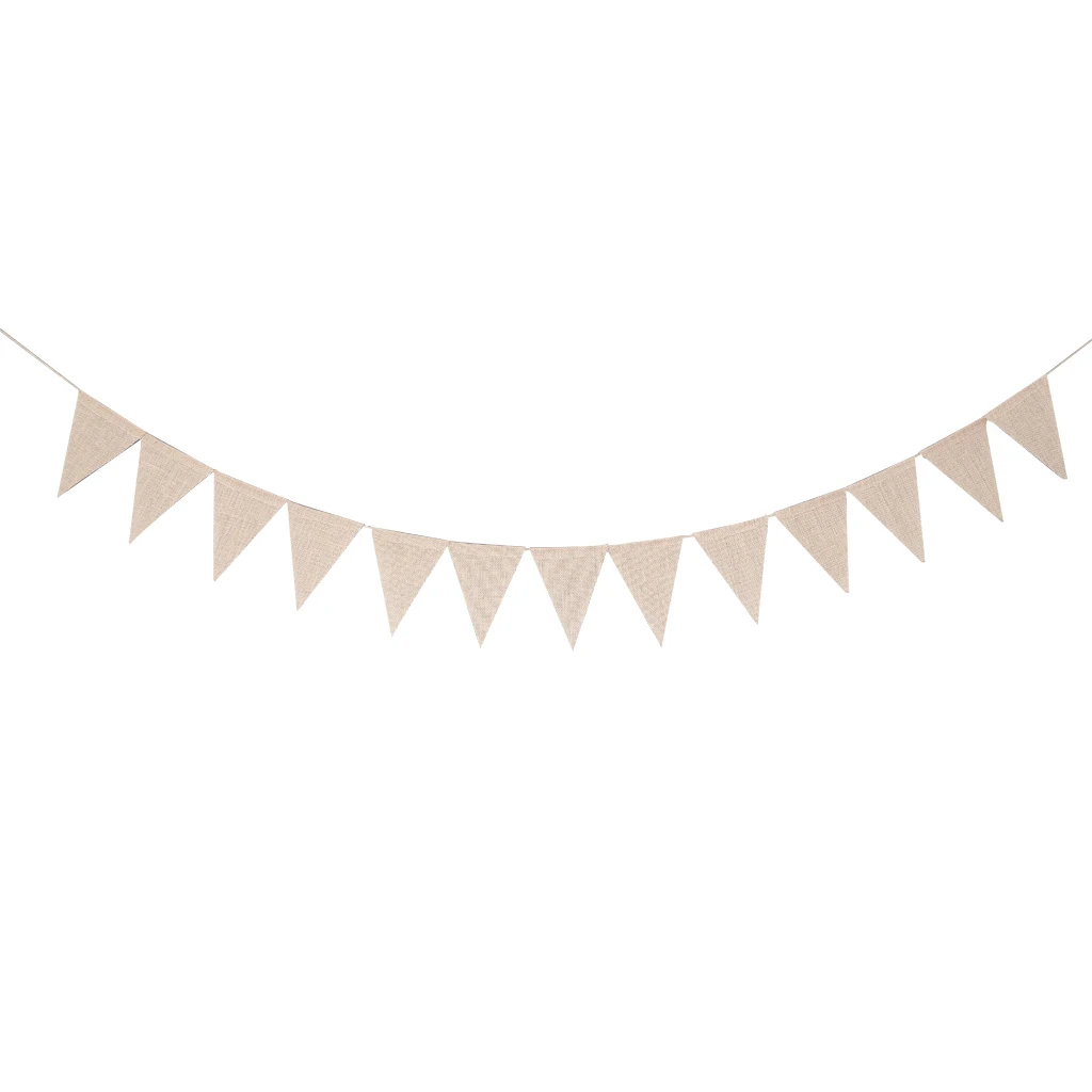 9.8ft Burlap Bunting Banner DIY Party Garland  Hanging Decoration Wedding Birthday Baby Shower Favors 