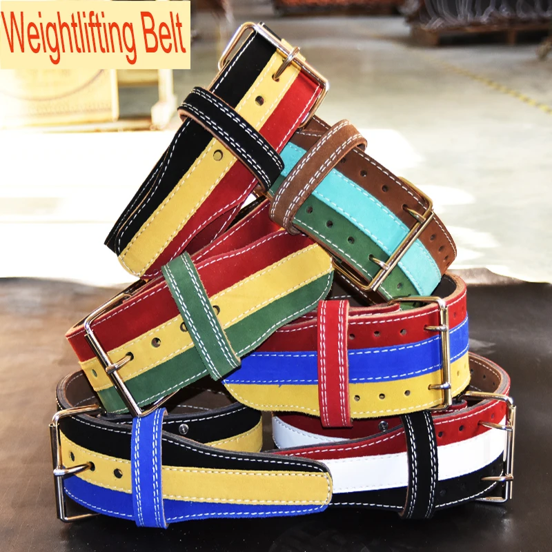 المهنية جلد طبيعي حزام رفع الأثقال رفع الاثقال الثقيلة الوزن القرفصاء التدريب جلد البقر حزام خصر
