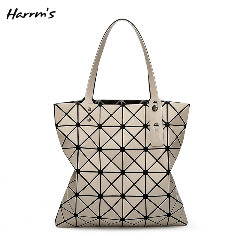 

Free Shipping Fashion Bag Women's Geometry Lattic Totes Bag High Quilted Chain Shoulder PU Bags Laser Plain Folding Handbags