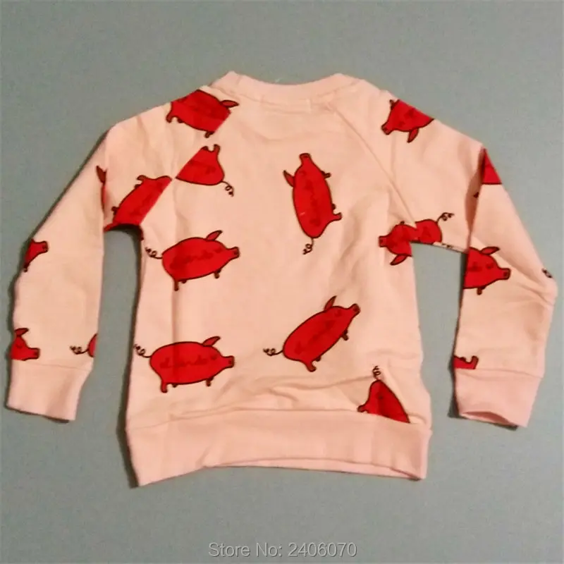mini rodini autumn sweatshirt tops for girls children clothes pink pig pattern t shirt kids boys kikikids bebes bobo choses023