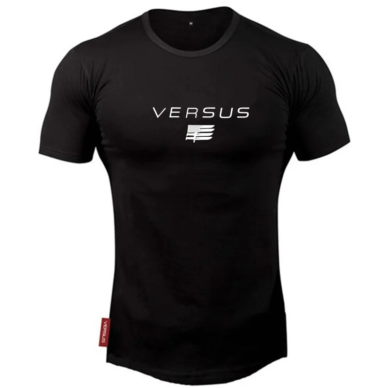 

2019 New Mens Brand gyms t shirt Fitness Bodybuilding Slim Cotton Shirts Men Short Sleeve workout male Casual Tees Tops