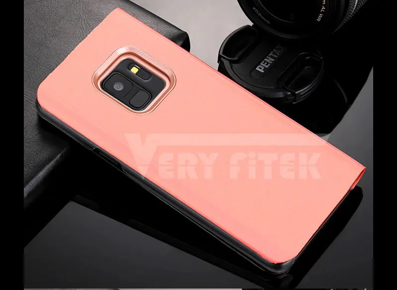 For Samsung Galaxy S9 S8 Plus S7 S6 edge A8 2018 Case Luxury Flip Stand Clear View Mirror Phone Cover For iphone X 8 7 6s 6 plus (24)