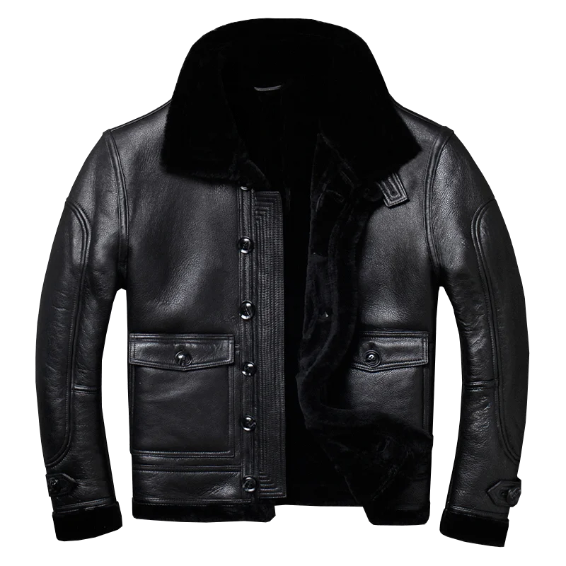 

Real Fur Coat Men Sheep Shearing Genuine Leather Jacket Men Natural Wool Coat for Mens Clothing Plus Size Casaco 803 YY763