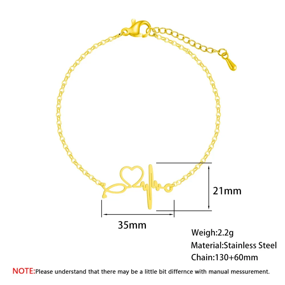 Браслеты из нержавеющей стали с кардиограммой сердцебиения стетоскоп женский браслет специальные подарки для медсестры ювелирные изделия для доктора