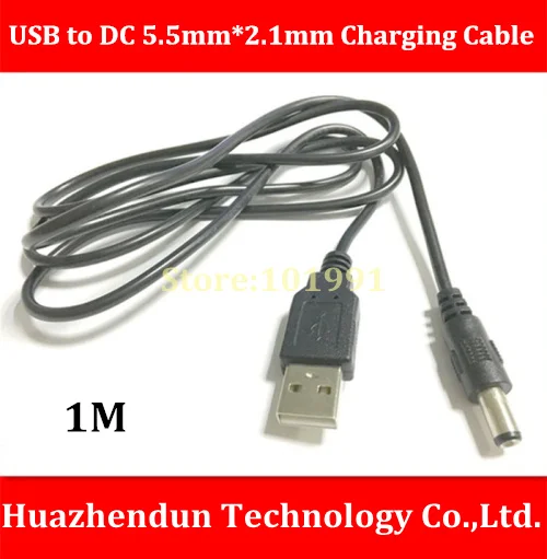 

10pcs-High Quality USB to DC 5.5mm*2.1mm Charging Cable 1M National Standard Copper diameter 3.0mm Over 1-2A DC power cable