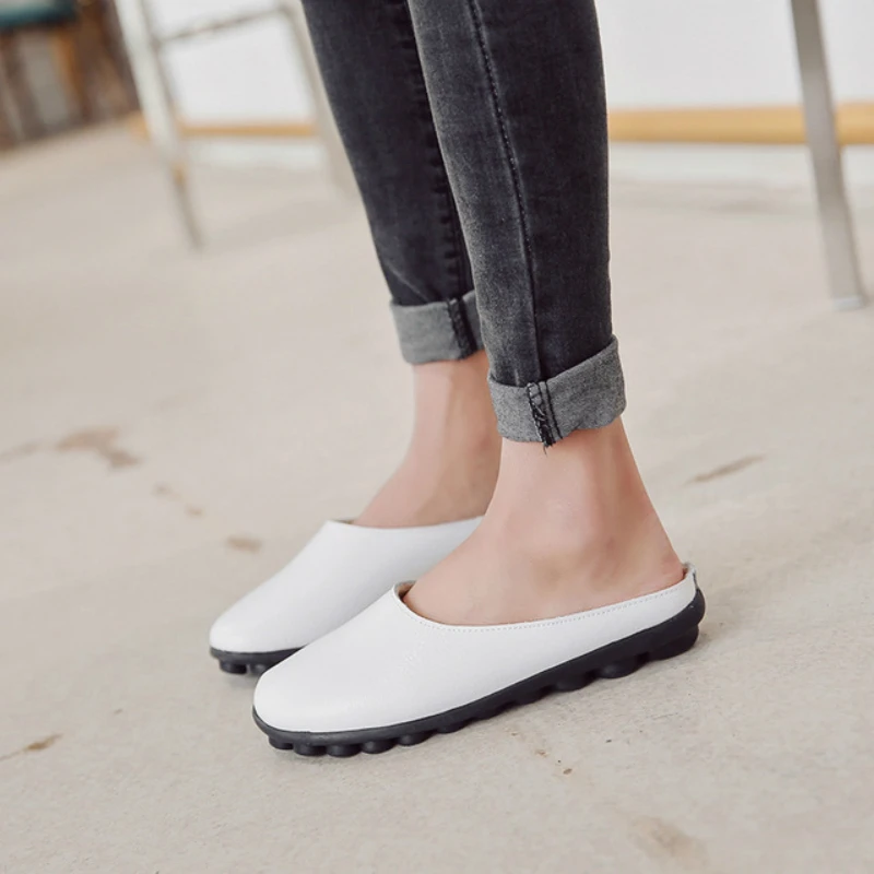 

Shoes Women Patent Leather Casual Loafers Slippers Soft Bottom Non-slip Waterproof Pregnant Women Shoes Plush Warm High Quality
