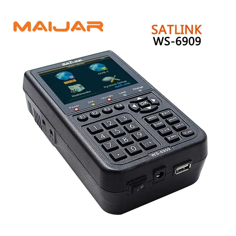 

Original Satlink WS-6909 3.5'' DVB-S & DVB-T Combo Signal Finder ws6909 Satellite & Terrestrial Signal meter Free shipping