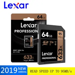 Высокая скорость Lexar 32 GB 64 GB Class 10 SD SDHC карты памяти SDXC в SD Card 128 GB 256 GB 95 МБ/с. для цифровой зеркальной камеры и камера HD