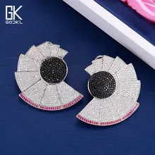 GODKI/модные роскошные дизайнерские серьги-гвоздики в стиле Сиднея оперы для женщин, свадебные кубические циркониевые хрустальные CZ богемные свадебные серьги в Дубае