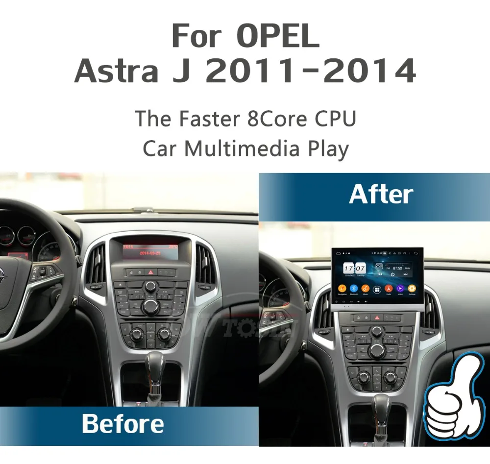 10," ips 8 ядерный 4 Гб ram+ 64 Гб rom Android 9,0 Автомобильный DVD радио плеер gps для Opel Astra J 2011 2012 2013 CD300 CD400 DSP CarPlay