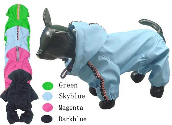 

2015 new pet dog fashion candy color jumpsuits doggy rain jackets puppy raincoat dogs clothes pets suit products 1pcs XXS-XXL