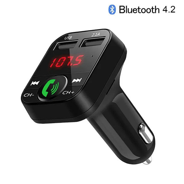 Rovtop Bluetooth 5,0 автомобильный комплект беспроводной fm-передатчик громкой связи 3.1A Быстрая зарядка двойной USB зарядное устройство lcd TF карта Автомобильный MP3-плеер - Тип штекера: Bluetooth 4.2