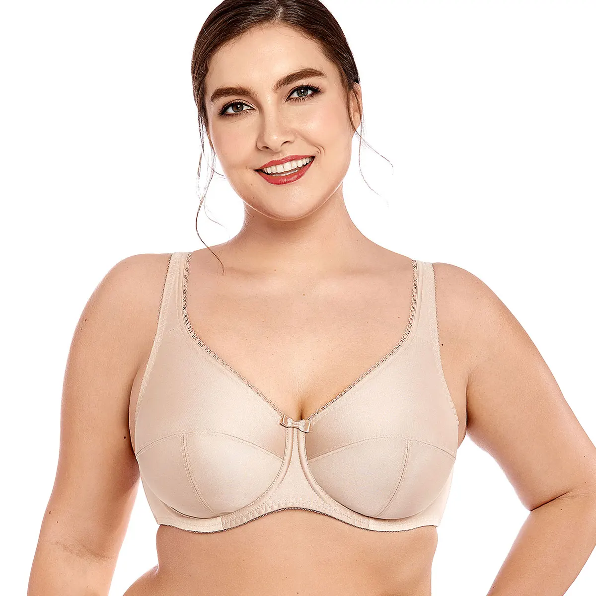 Women's Plus Size Non Padded Full Coverage Firm Support Control Underwired Bra