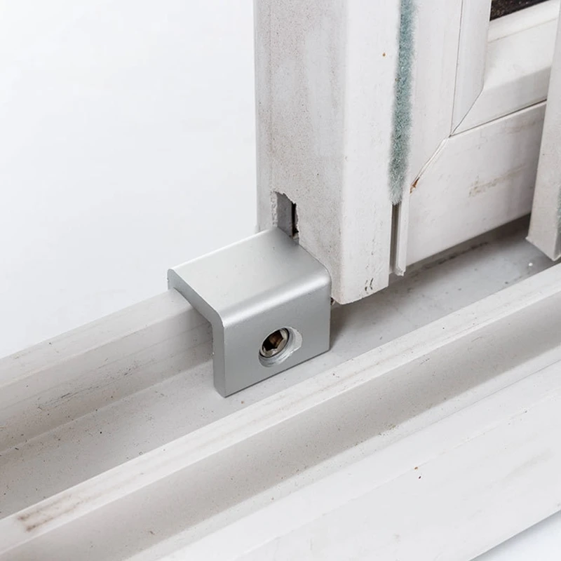 2PCS  Plastic Steel Door And Window Track Locks Sliding Window Limit Lock Anti-theft Door Lock Children Safety Lock 6