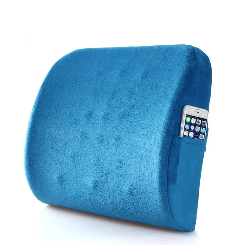 Эргономичное офисное автомобильное кресло, поясничная поддержка, мягкая ортопедическая Ортопедическая подушка для шейного отдела позвоночника, подушка для сидения, подушки для сиденья - Цвет: blue