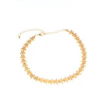 Модная медная цепочка со звездами, женское колье, чокер, милое ожерелье на каждый день светильник, желтое золото, женское ювелирное изделие на шею