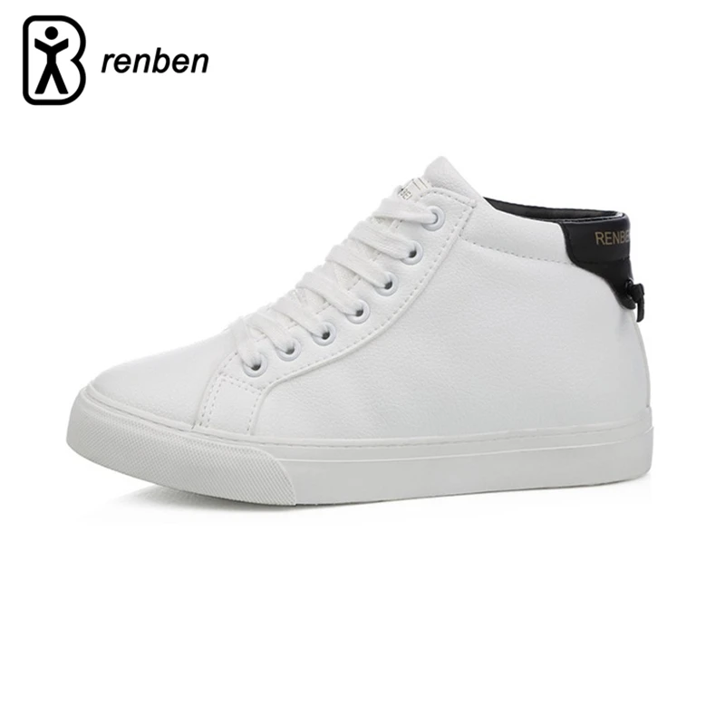 

RenBen Plush Warming Women Casual Shoes Winter High-upper Flats Leather Walking Sneaker Ladies Shoes Durable Boots Footwear