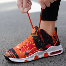 Парные баскетбольные кроссовки; яркие кроссовки в стиле хип-хоп; спортивная мужская обувь на нескользящей подошве; большие Size35-46