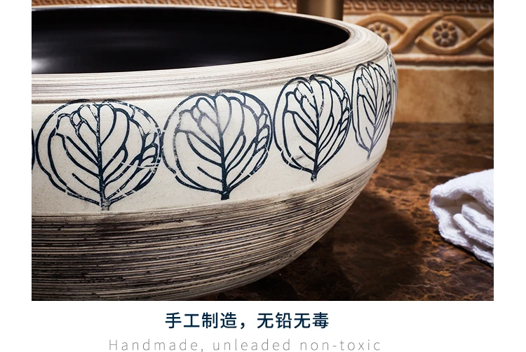 China Handmade Lavabo Washbasin bathroom sink bowl countertop Ceramic wash basin bathroom sink (2)
