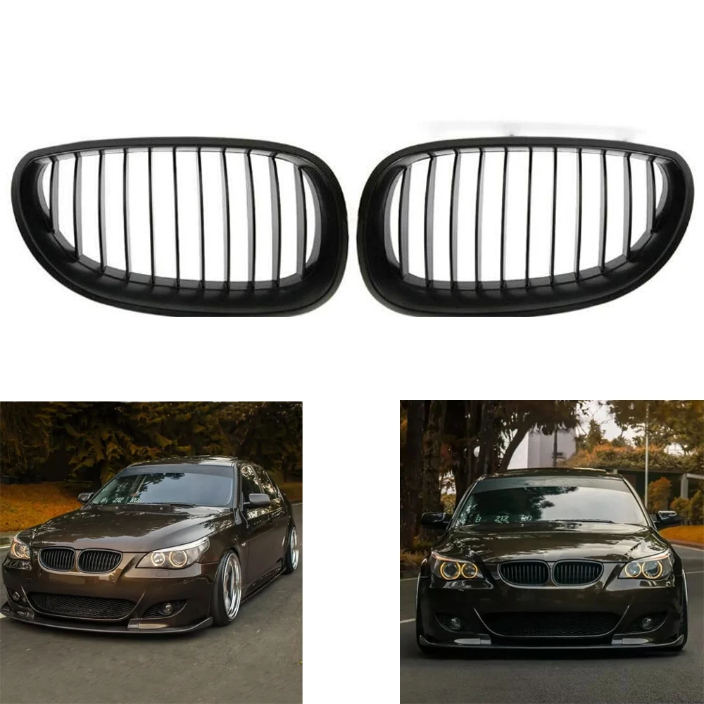Matte Black Front Kidney Sport Grilles Hood Grill For BMW E60 E61 2003 2004 2005 2006 2007 2008 2009 M5 525i 528i 528xi 530i |