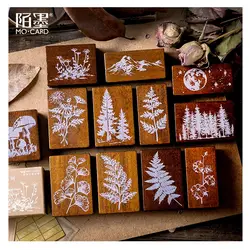 Творческий 12 видов стилей джунгли растения серии деревянный резиновый штамп «сделай сам» Скрапбукинг Ремесло воск печать канцелярские