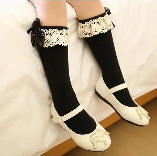 pretty Kids Girls lace flower princess Socks Children's ...