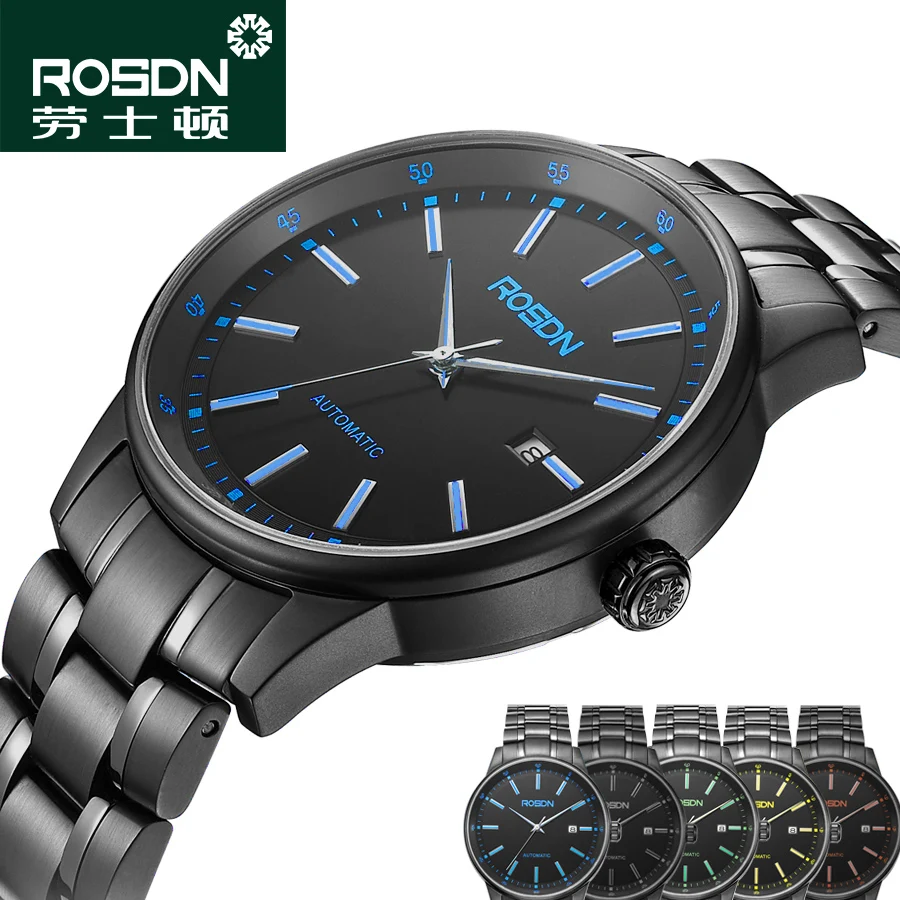 ROSDN 2016 Mechanical Stainless Steel Watch Mens Waterproof Watches Fashion Brand Luxury Watch Men Watches Top