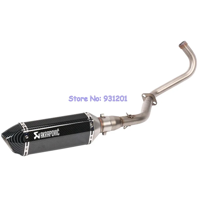 

MSX 125 Motorcycle Exhaust Full System Connect Middle Pipe Headers Akrapovic Muffler for Honda Grom MSX125 M3 Escape Moto