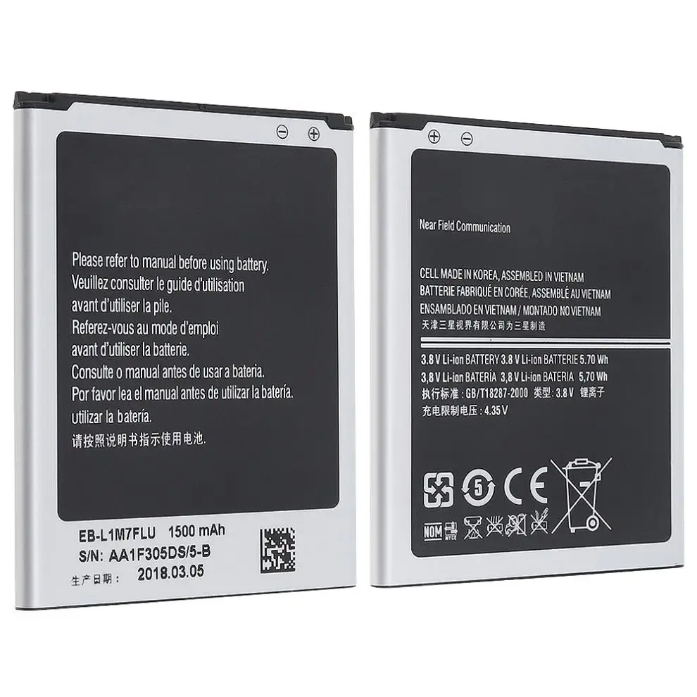 

1500mAh 3.8V Rechargeable Built-in Li-ion Replacement Battery Phone Accumulator for Samsung I8160 / S7572 / 7562i / S3min