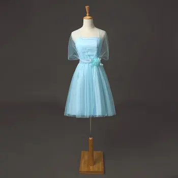 

China Kids Fashion Summer Short Pageant Prom Dresses for Events Cocktail Party Frock Lace Dress Teenage Girls Beige Pink Blue