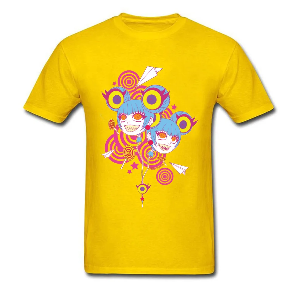 100% Cotton Men's Short Sleeve Kawaii Karnival T Shirts Europe Tees 2018 Discount Design Crewneck Tops T Shirt Kawaii Karnival yellow