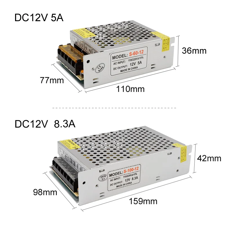 Трансформаторы DC12V высокое качество драйвер для светодиодного освещения адаптер