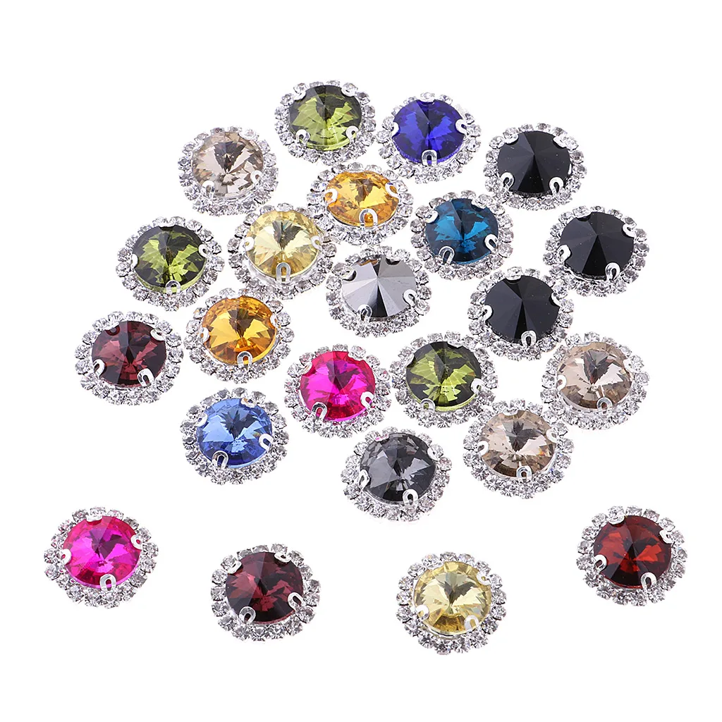 20Pcs Glass Rhinestone Sewing On Clothes Wedding Dress DIY Fashion Rhinestone Decoration Sticker Sewing Accessories