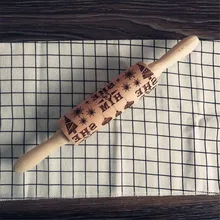 Бук Рождественский лось лазерной рельефная Скалка с Cookie тесто антипригарным помады Натуральный Деревянный инструмент 38/39 см