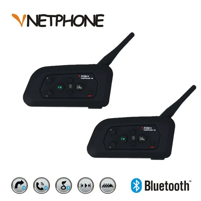 

2pcs VNETPHONE V4 1000M 4 Riders Motorcycle Bluetooth Helmet Headsets Intercom interfone BT Wireless intercomunicador Interphone