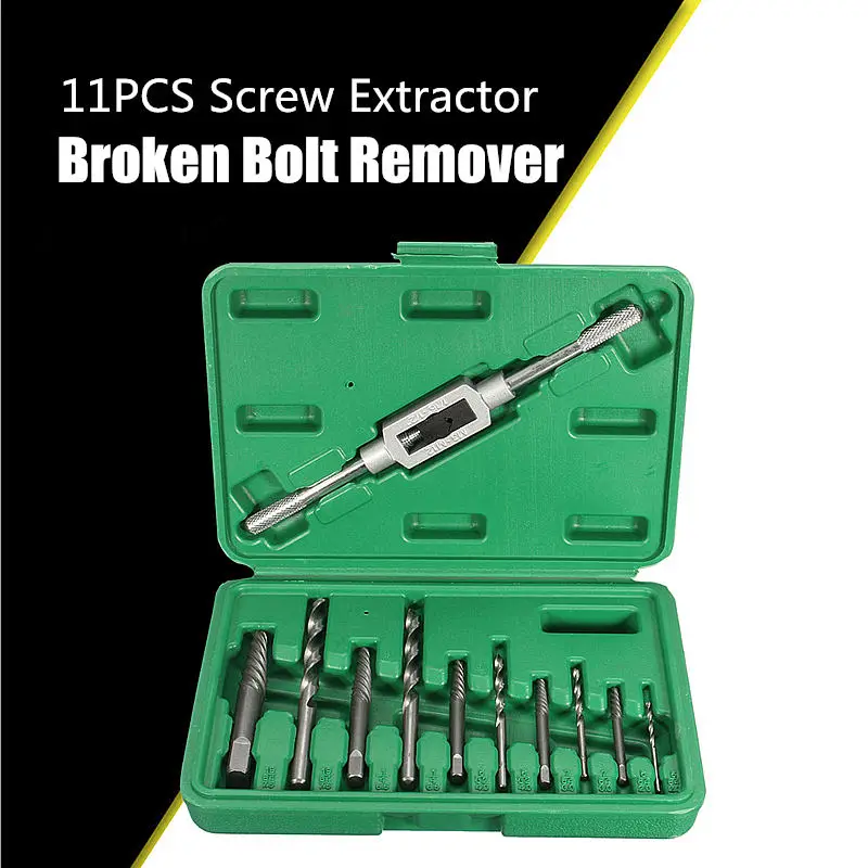 11pcs/set Screw Extractor Broken Bolt Remover Drill Guide Bits Set With