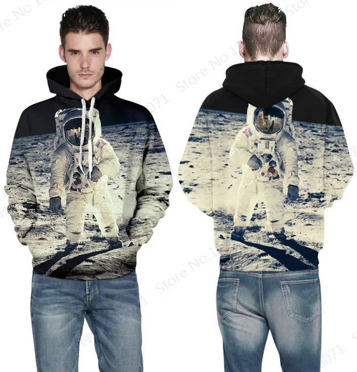 Apollo Land On The Moon Hoody Pullover Scientific Spaceman