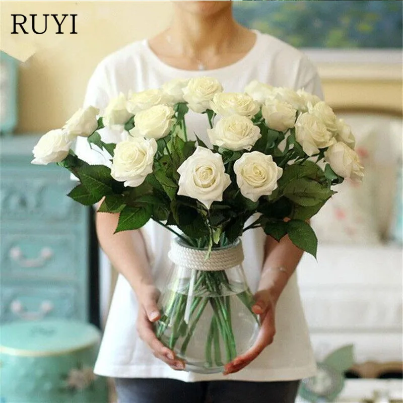 

artificial flowers free shipping real touch roses silk Flowers fake peony Home decorations for Wedding Party or Birthday gift