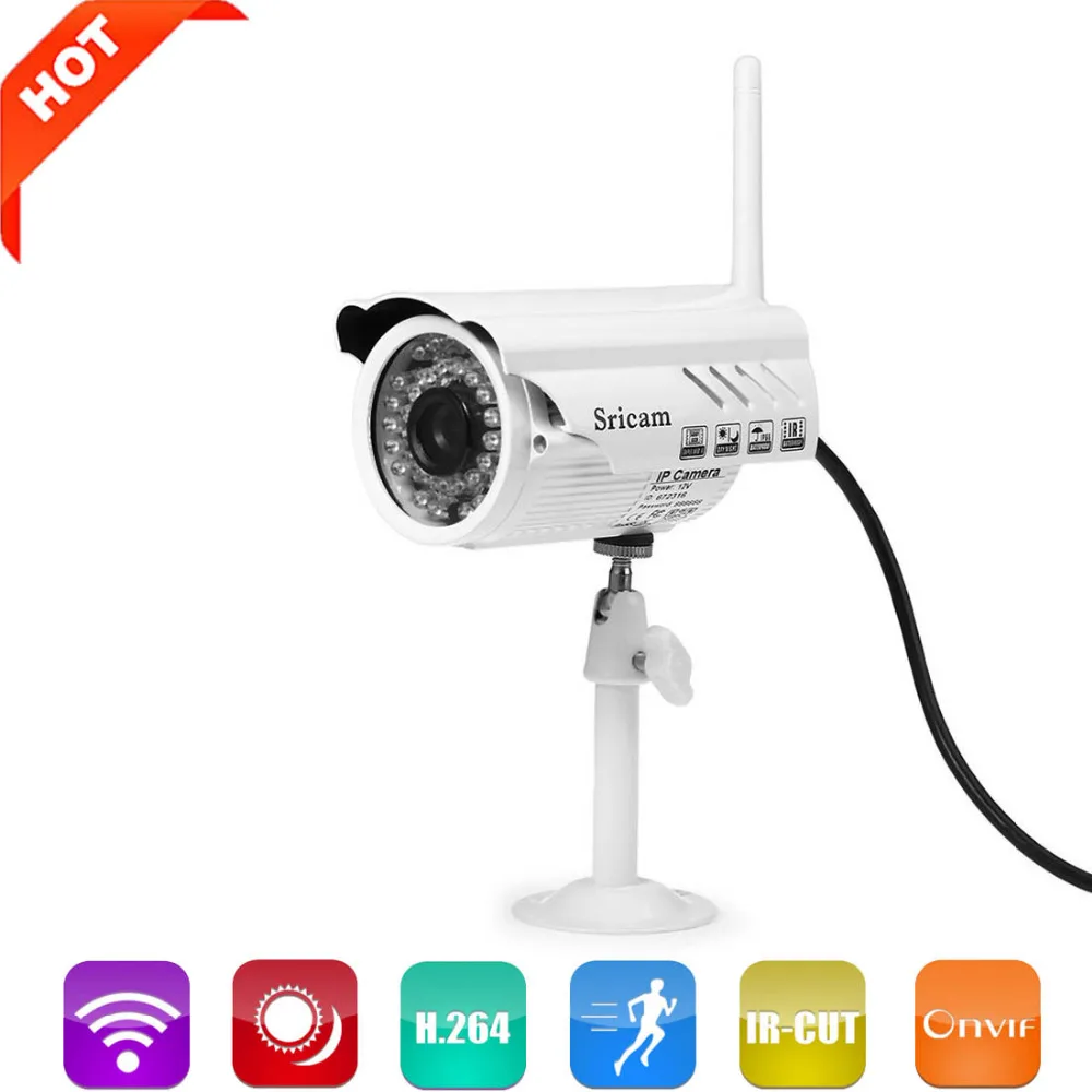 imágenes para Sricam SP014 Cámara IP WIFI HD 720 P 1.0MP Impermeable Inalámbrica CCTV Cámara de Visión Nocturna P2P IP66 Teléfono Remoto Seguridad Para El Hogar Cam imágenes para Sricam SP014 Cámara IP WIFI HD 720 P 1.0MP Impermeable Inalámbrica CCTV Cámara de Visión Nocturna P2P IP66 Teléfono Remoto Seguridad Para El Hogar Cam