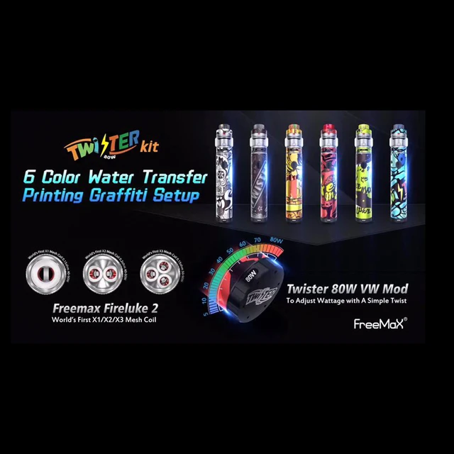 Oryginalny Freemax Twister 80W zestaw startowy 2300mah baterii parownik Vape długopis z Fireluke 2 zbiornik o pojemności 5ml E papierosy zestaw tanie tanio Z Baterią Cylindrical Shape None Metal 2300 mAh Freemax Twister 80W Starter Kit Wbudowany 24 7 x 101 6mm 24mm x 47 8mm Oryginalny Freemax Twister 80W zestaw startowy 2300mah baterii parownik Vape długopis z Fireluke 2 zbiornik o pojemności 5ml E papierosy zestaw tanie tanio Z Baterią Cylindrical Shape None Metal 2300 mAh Freemax Twister 80W Starter Kit Wbudowany 24 7 x 101 6mm 24mm x 47 8mm