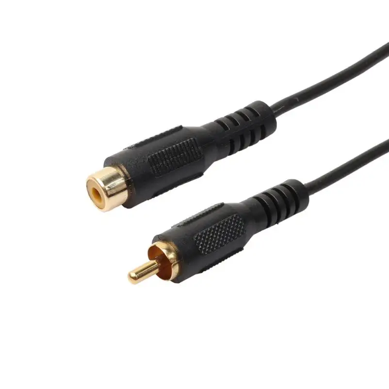 

Single 1RCA Phono male plug to female extension Audio Adaptor Cable Gold 1.8M